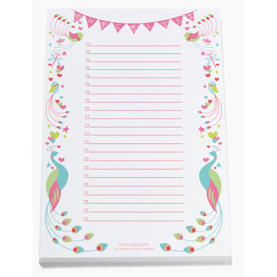 Girly Checklist Pad